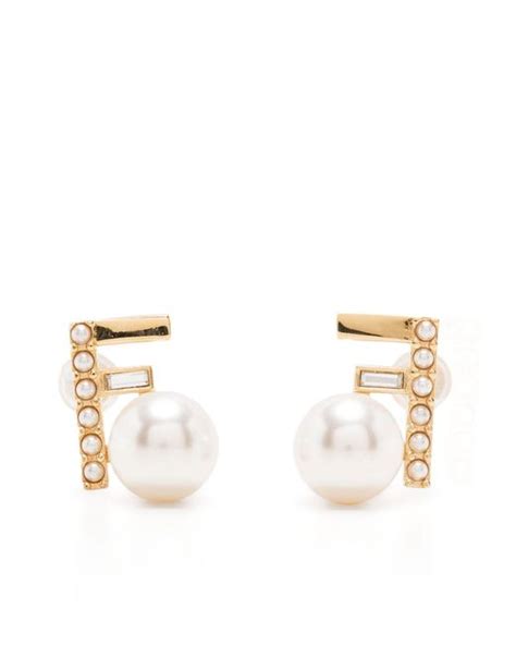 fendi earrings with pearl